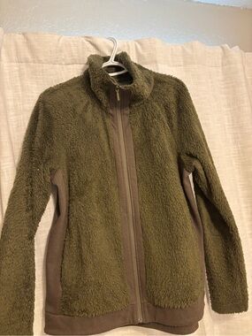The North Face Olive Green Teddy Fleece Jacket